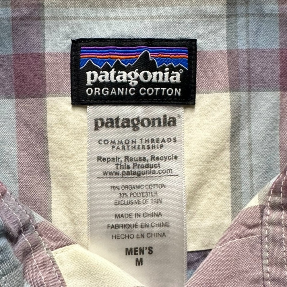 Patagonia organic cotton short sleeve plaid shirt size medium - Picture 2 of 4
